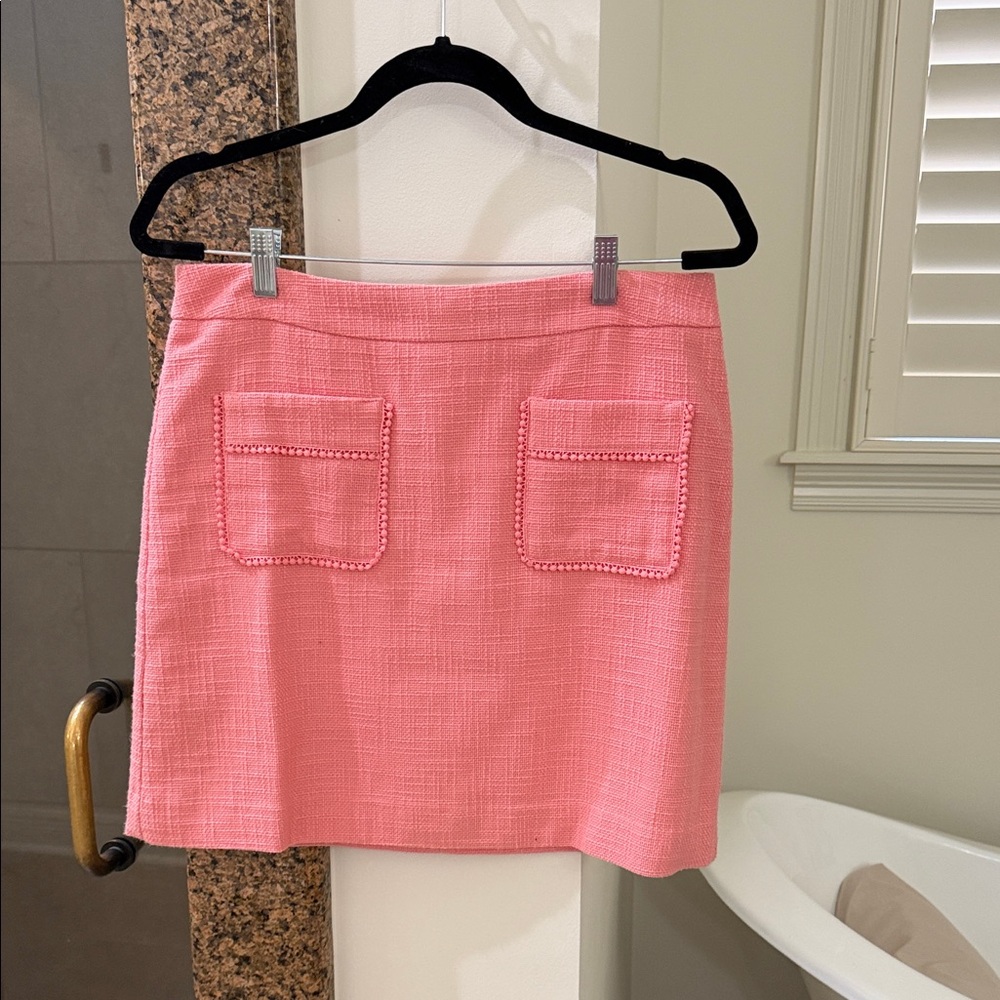 LOFT Pink Mini Skirt with Pocket Detail